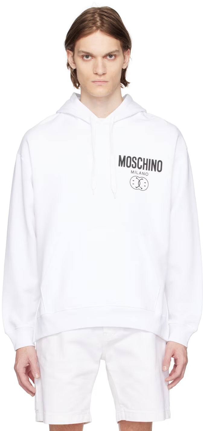 White Printed Hoodie