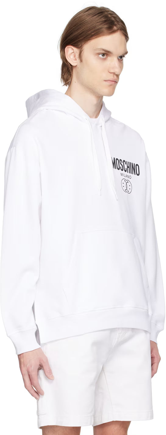 White Printed Hoodie