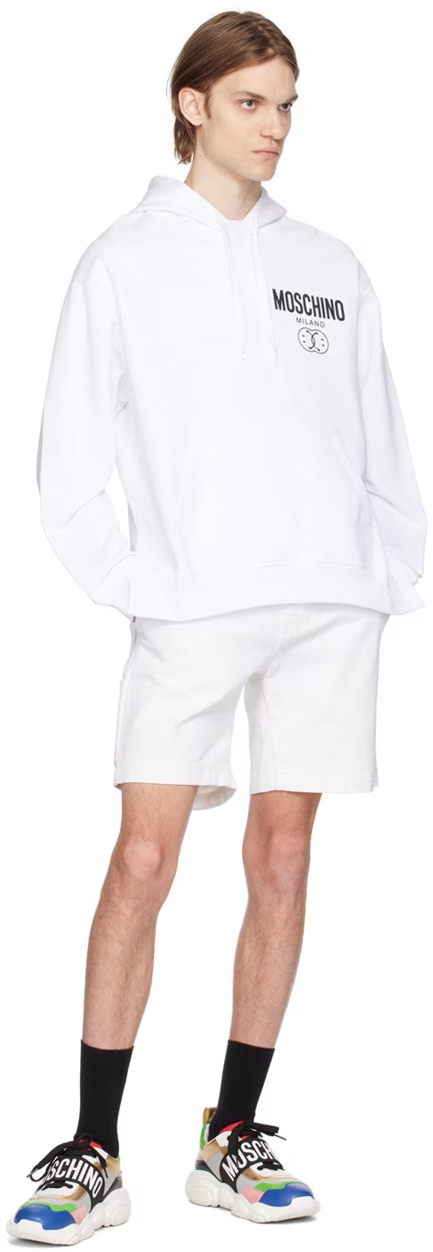 White Printed Hoodie