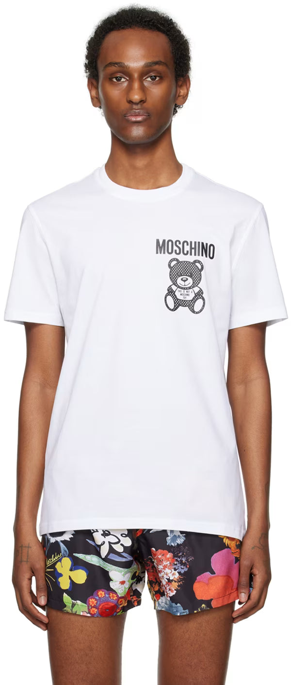 White Small Teddy Mesh T-Shirt