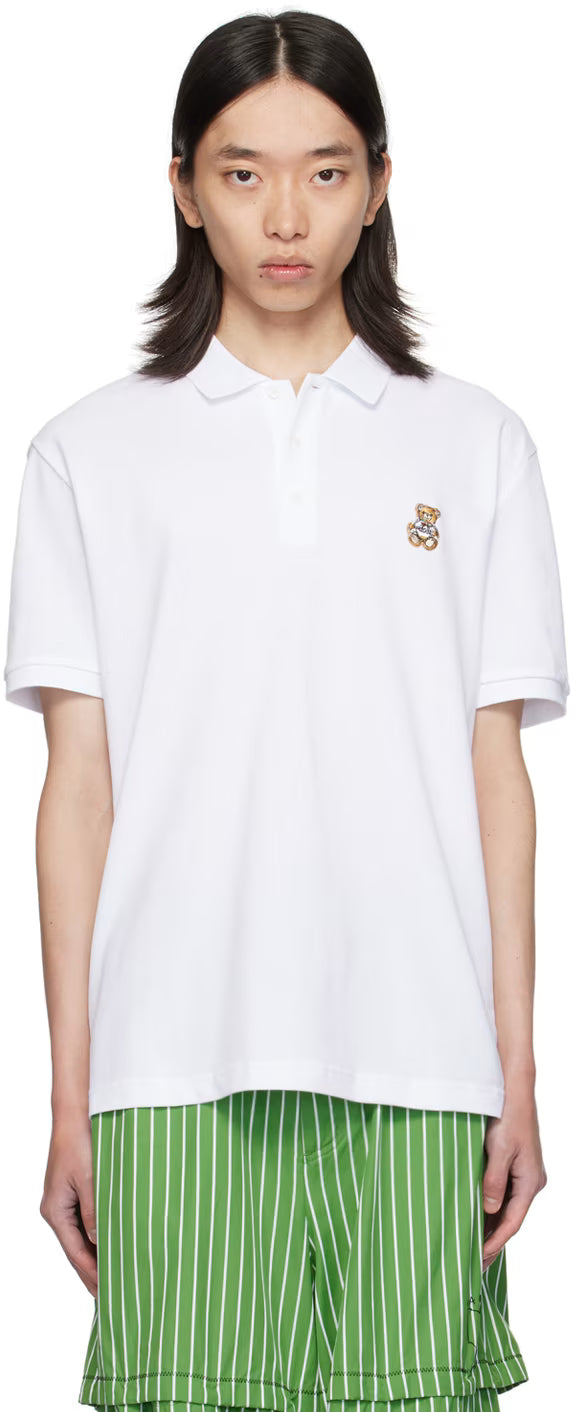 White Teddy Patch Polo