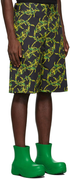 Black & Green Bermuda Shorts