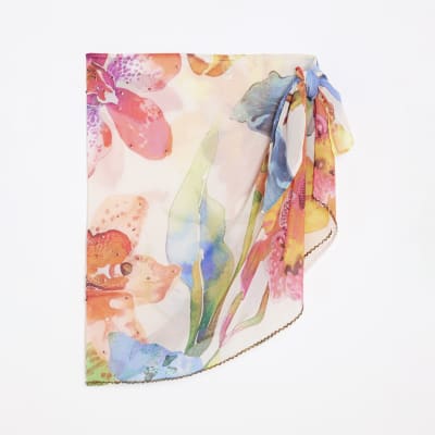Multi Colour Tropical Embellished Mini Sarong
