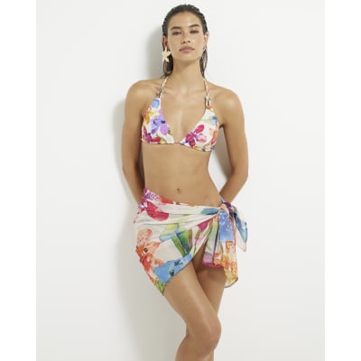 Multi Colour Tropical Embellished Mini Sarong