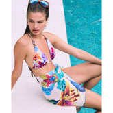 Multi Colour Tropical Embellished Mini Sarong