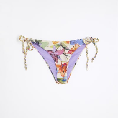 Multi Colour Tropical Print Bikini Bottoms