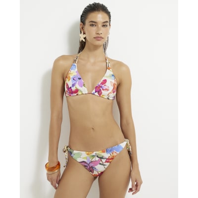 Multi Colour Tropical Print Bikini Bottoms