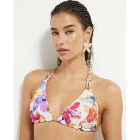 Multi Colour Tropical Print Bikini Top