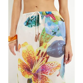 Multi Colour Tropical Print Maxi Beach Skirt