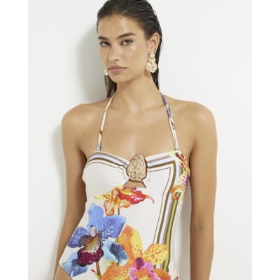 Multi Colour Tropical Print Swimsuit