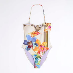 Multi Colour Tropical Print Swimsuit