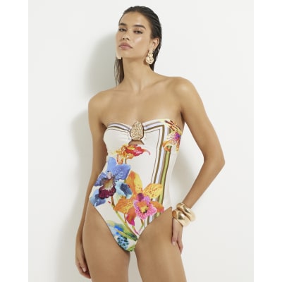 Multi Colour Tropical Print Swimsuit