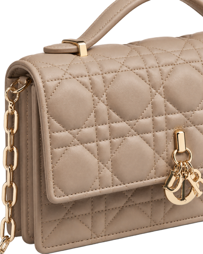My Dior Mini Bag Powder Beige Cannage Lambskin