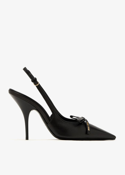 Leather slingback pumps