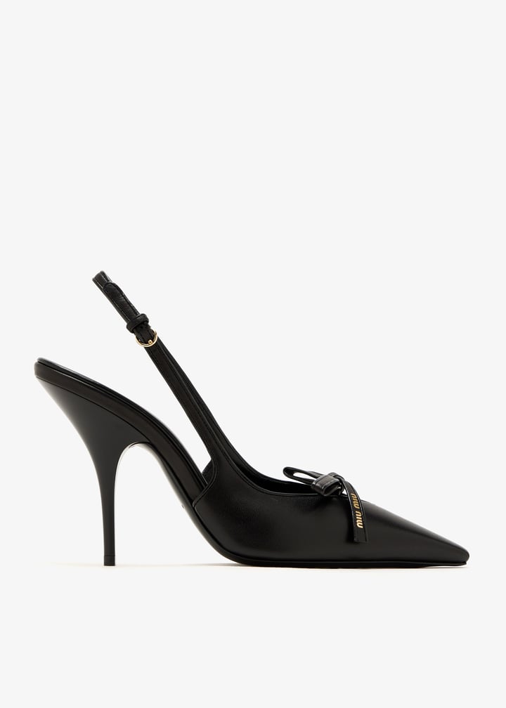 Leather slingback pumps