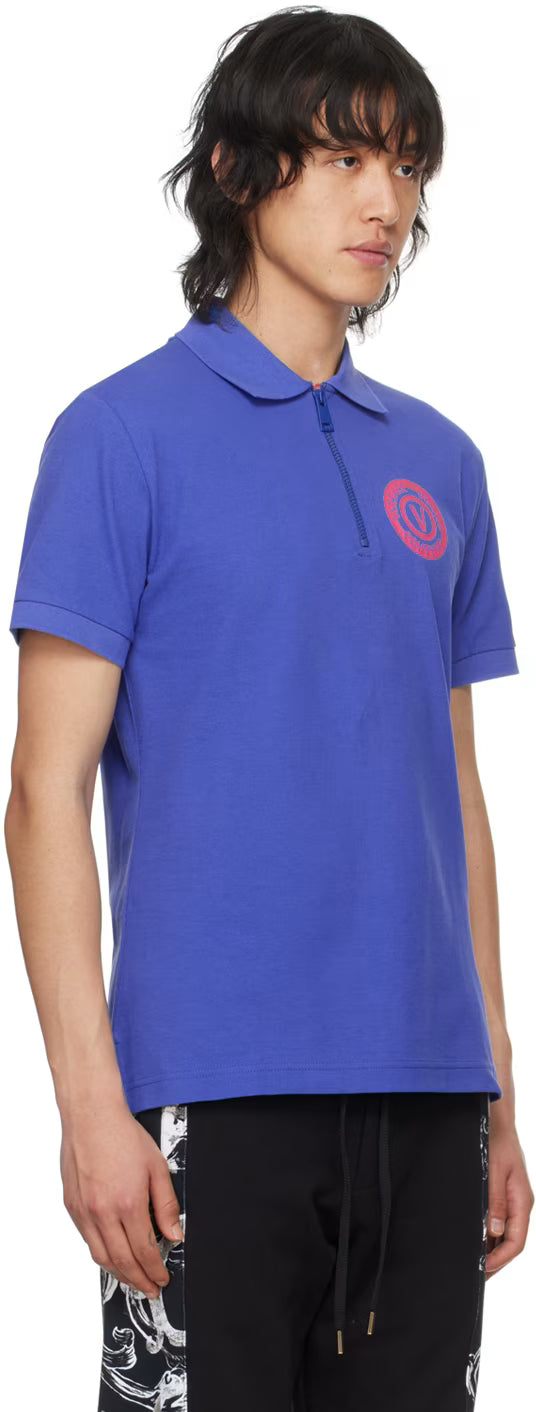 Blue V-Emblem Polo