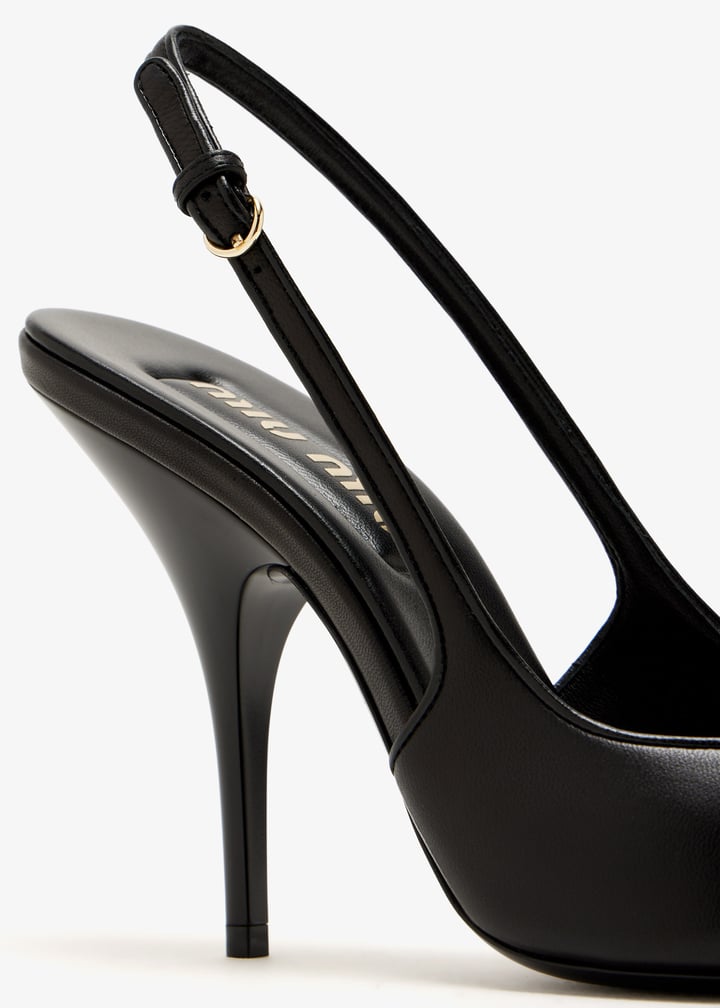 Leather slingback pumps