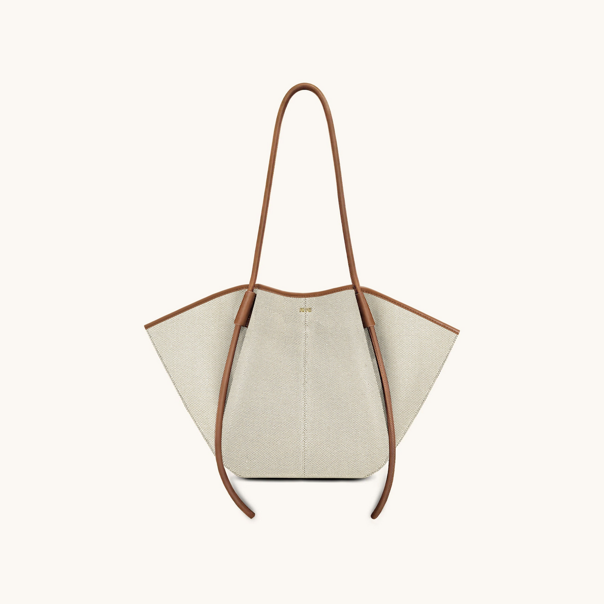 Nala Wide Tote Bag - Brown Canvas