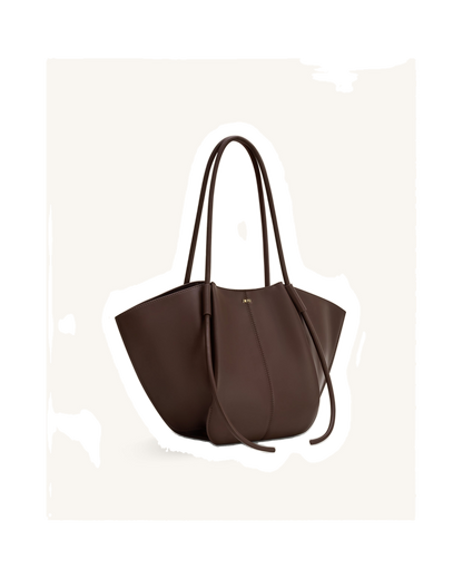 Nala Wide Tote Bag - Deep Brown