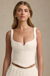 Lace-Up Corset Top in Ivory