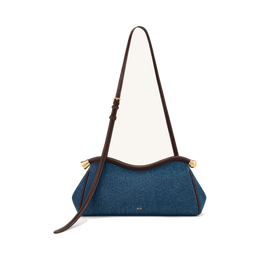 Naomi Curved Shoulder Bag - Blue Denim
