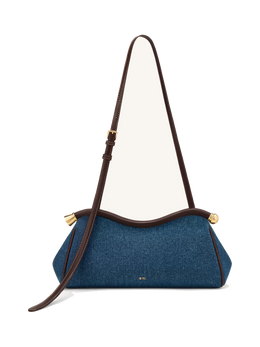 Naomi Curved Shoulder Bag - Blue Denim