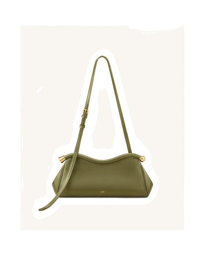 Naomi Curved Shoulder Bag - Blue Denim