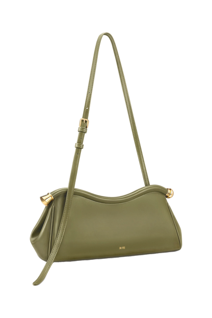 Naomi Curved Shoulder Bag - Blue Denim