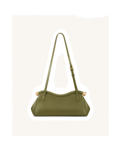 Naomi Curved Shoulder Bag - Blue Denim
