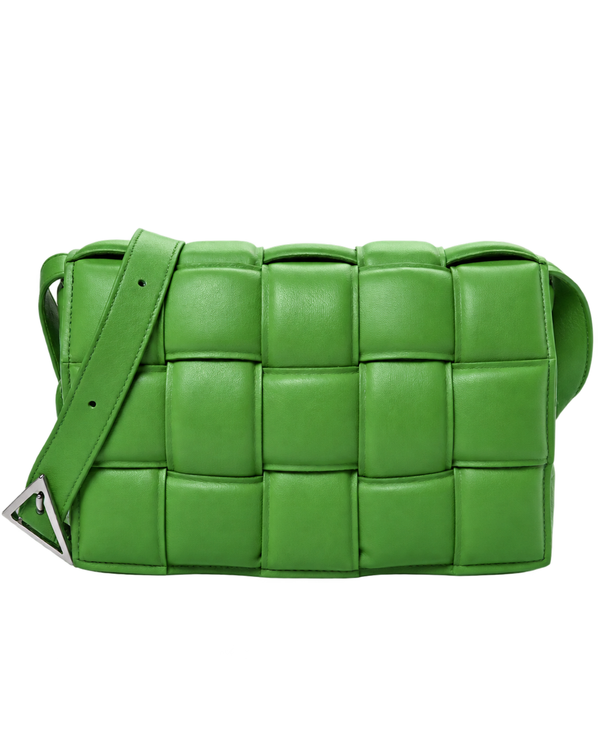 Nappa Maxi Intreccio Padded Cassette Crossbody Bag Parakeet
