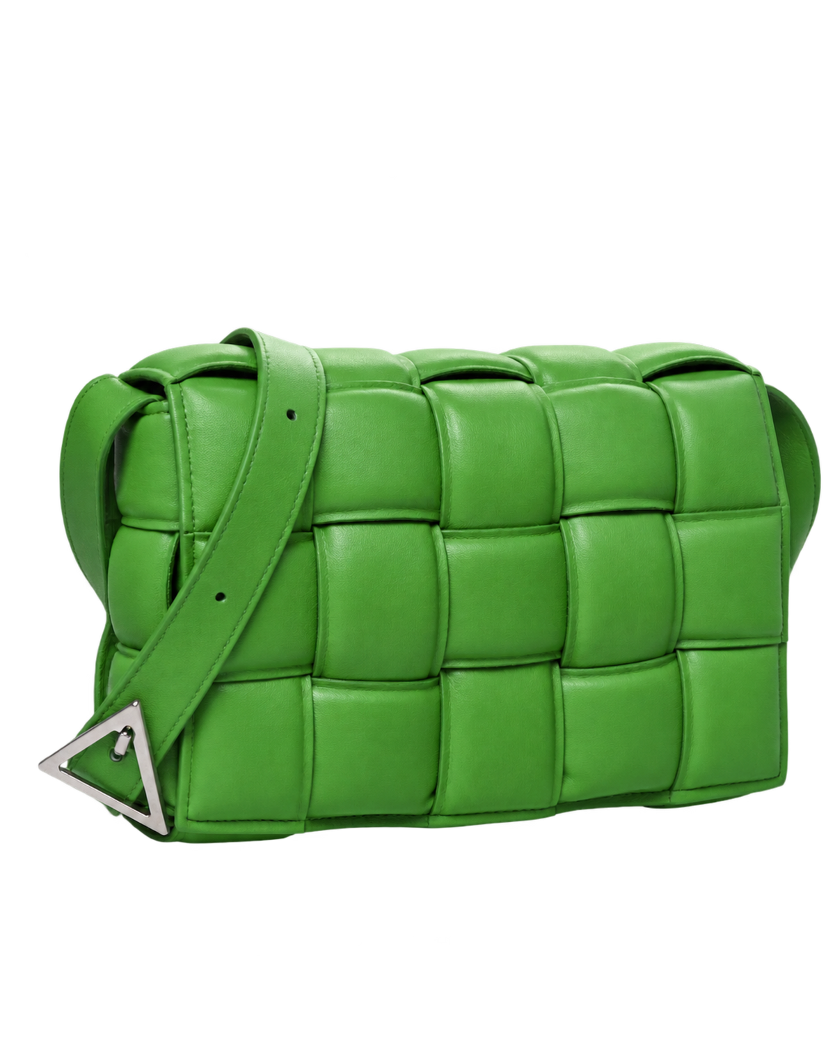 Nappa Maxi Intreccio Padded Cassette Crossbody Bag Parakeet
