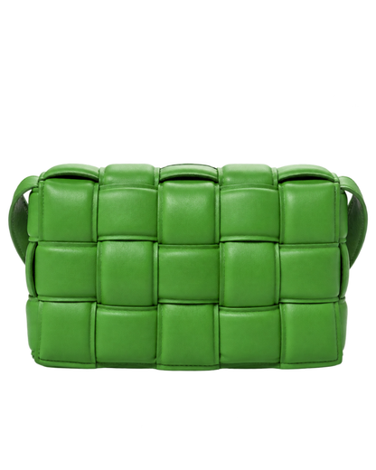 Nappa Maxi Intreccio Padded Cassette Crossbody Bag Parakeet