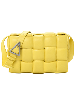 Nappa Maxi Intreccio Padded Cassette Crossbody Bag Sherbert