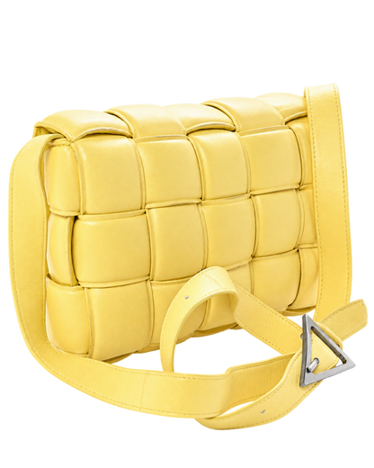 Nappa Maxi Intreccio Padded Cassette Crossbody Bag Sherbert