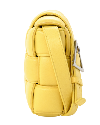 Nappa Maxi Intreccio Padded Cassette Crossbody Bag Sherbert
