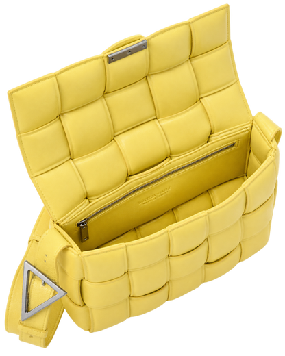 Nappa Maxi Intreccio Padded Cassette Crossbody Bag Sherbert