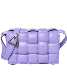 Nappa Maxi Intreccio Padded Cassette Crossbody Bag Wisteria
