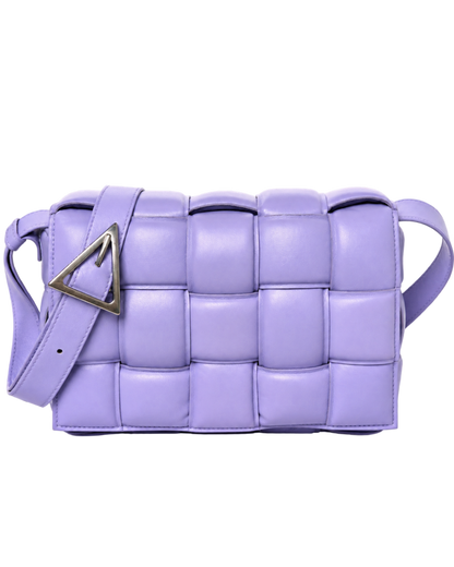 Nappa Maxi Intreccio Padded Cassette Crossbody Bag Wisteria