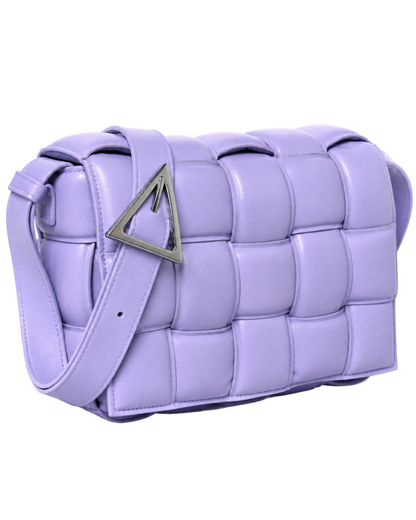 Nappa Maxi Intreccio Padded Cassette Crossbody Bag Wisteria