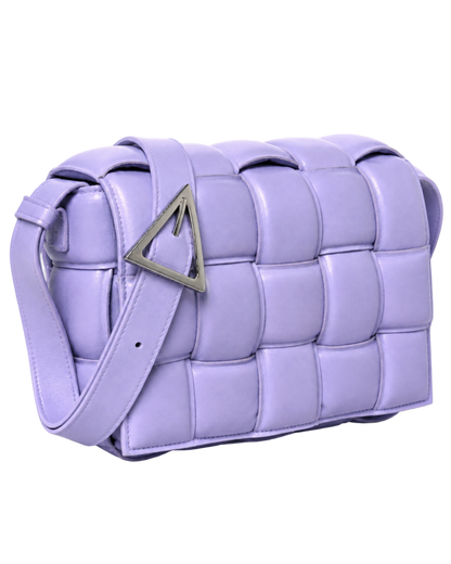 Nappa Maxi Intreccio Padded Cassette Crossbody Bag Wisteria
