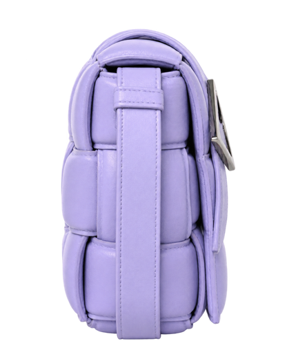 Nappa Maxi Intreccio Padded Cassette Crossbody Bag Wisteria