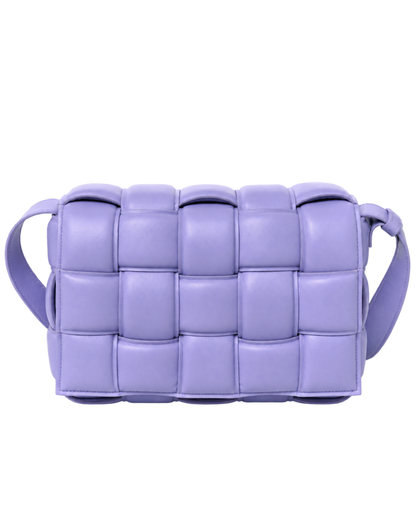 Nappa Maxi Intreccio Padded Cassette Crossbody Bag Wisteria