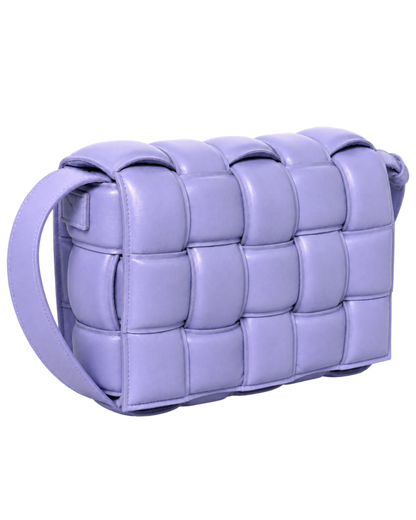 Nappa Maxi Intreccio Padded Cassette Crossbody Bag Wisteria