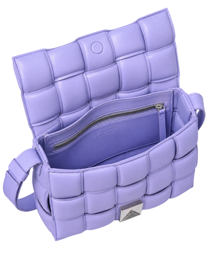 Nappa Maxi Intreccio Padded Cassette Crossbody Bag Wisteria