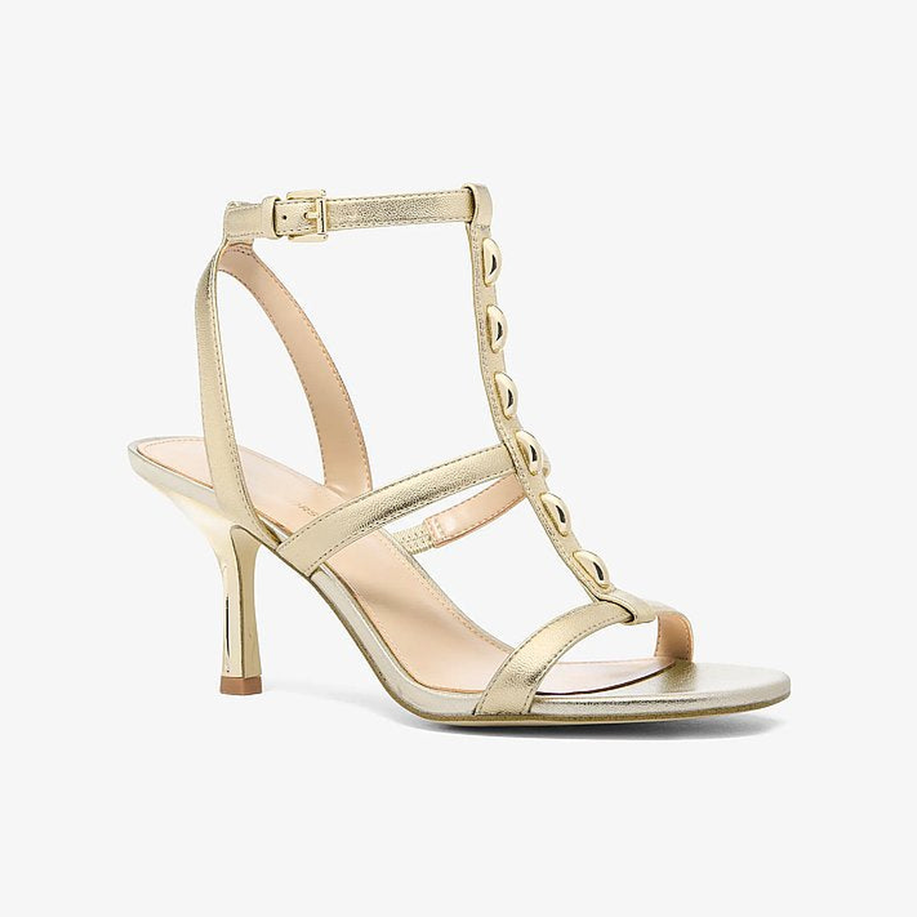 Nara Studded Metallic Leather Sandal