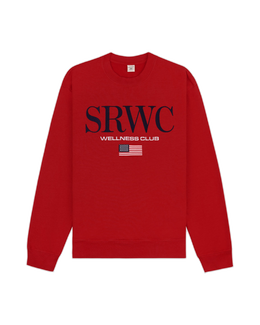 Nautical Embroidered Crewneck - Ruby/Navy