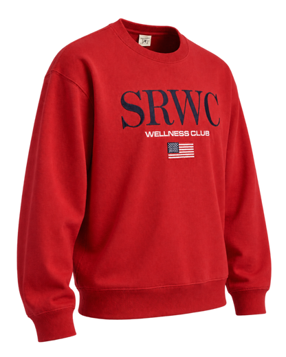 Nautical Embroidered Crewneck - Ruby/Navy