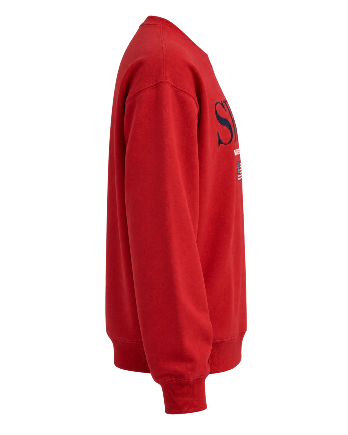 Nautical Embroidered Crewneck - Ruby/Navy