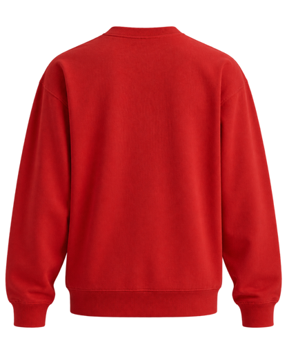 Nautical Embroidered Crewneck - Ruby/Navy