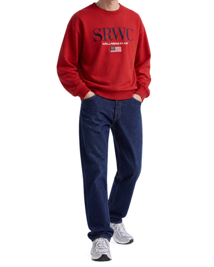 Nautical Embroidered Crewneck - Ruby/Navy